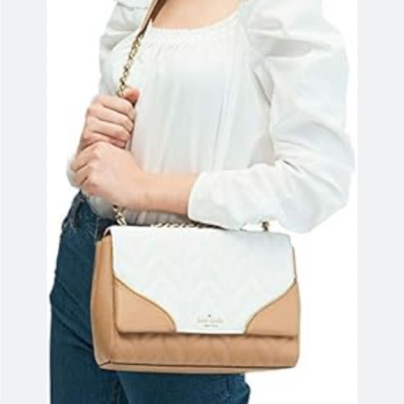 Kate Spade Briar Lane Emelyn quilted white/dove multi colorblock crossbody - Picture 2 of 16